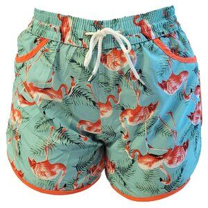 Beach Shorts, Junior Girls Bathing Trunks, Flamingo Print Style 1